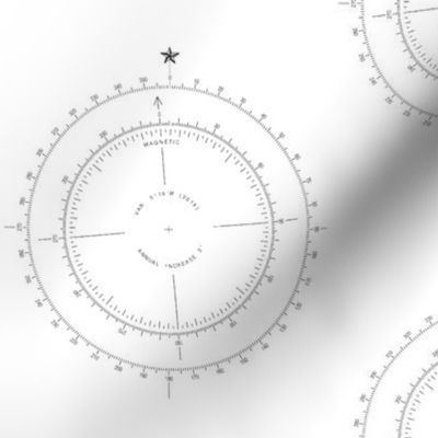NOAA nautical compass 6"x 8" - black and white