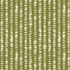 mini // Hand Painted Brushstrokes Vertical Stripes in Pale Pink on Grass Green // 4”