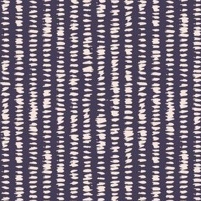 mini // Hand Painted Brushstrokes Vertical Stripes in Pink on Indigo Blue // 4”