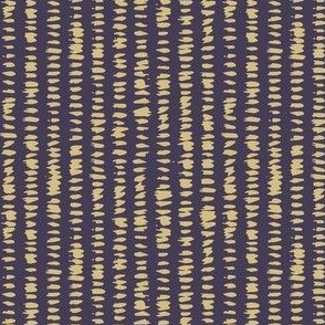 mini // Hand Painted Brushstrokes Vertical Stripes in Golden Yellow on Navy Blue // 4”