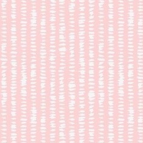 mini // Hand Painted Brushstrokes Vertical Stripes in White on Pale Pink // 4”