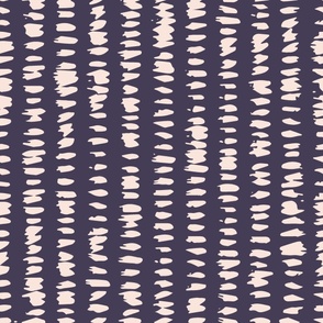 jumbo // Hand Painted Brushstrokes Vertical Stripes in Pink on Indigo Blue // 24”