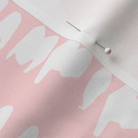 jumbo // Hand Painted Brushstrokes Vertical Stripes in White on Pale Pink // 24”