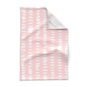 jumbo // Hand Painted Brushstrokes Vertical Stripes in White on Pale Pink // 24”