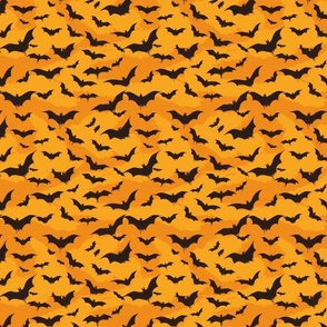 Fun Bats with Orange Background
