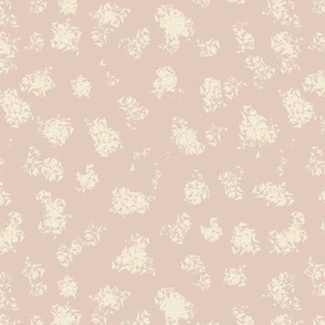Downy Moss in creamy white and soft pinky peach background