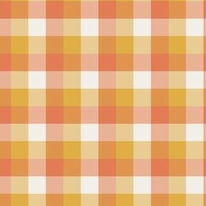 small 1.5x1.5in gingham - candy corn