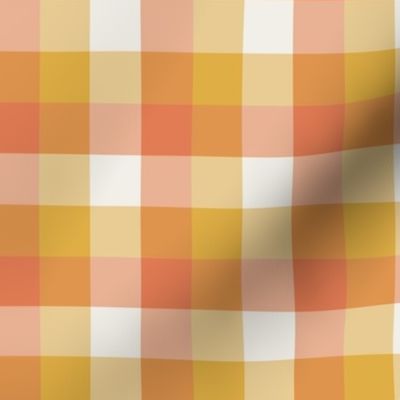 medium 3x3in gingham - candycorn