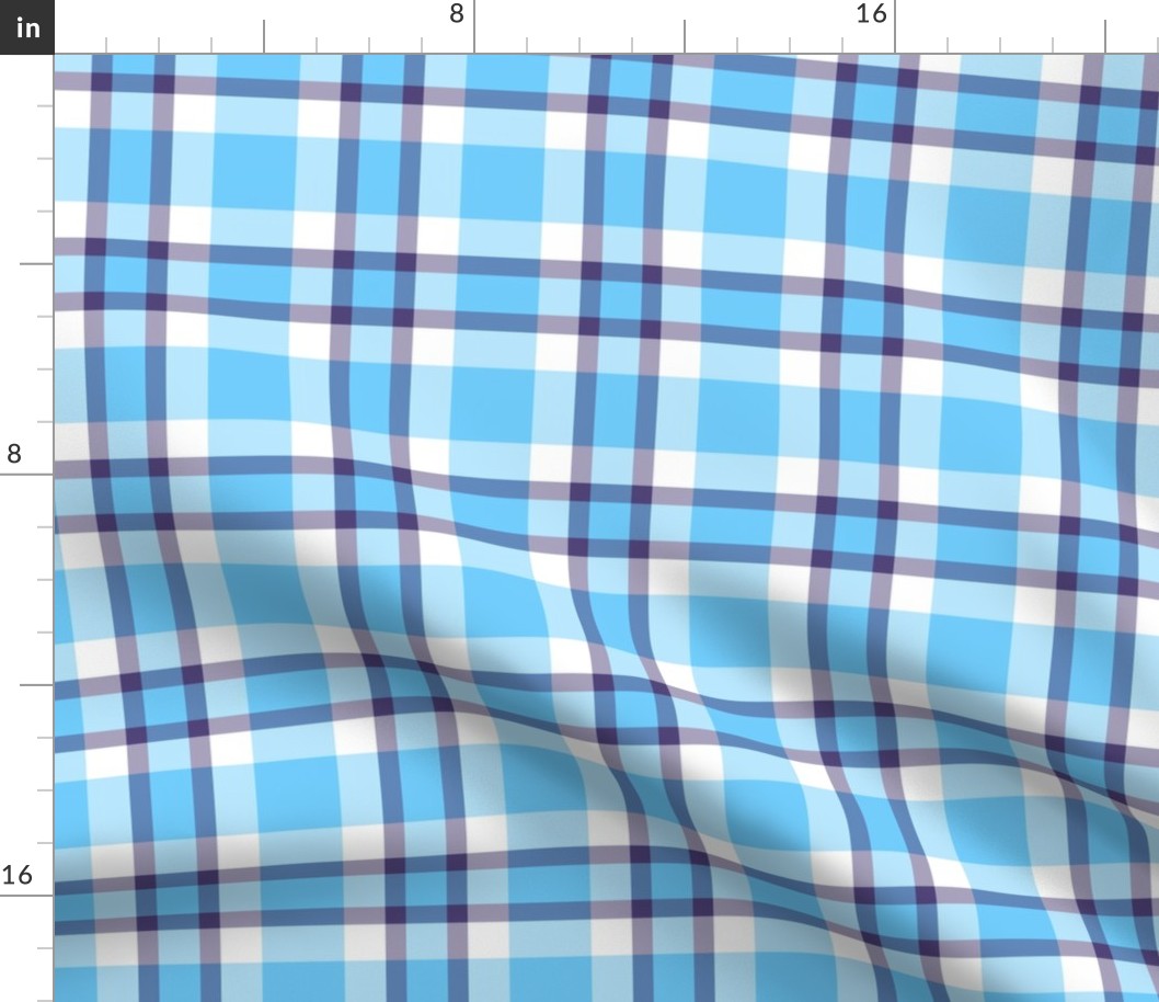 Blue Skies Sunshine Plaid by Su_G_ ©SuSchaefer