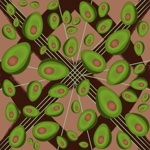 Avocado  abstract argyle