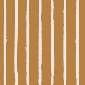 medium // Hand Painted Wild Vertical Stripes in Cream on Bronze Brown // 8”