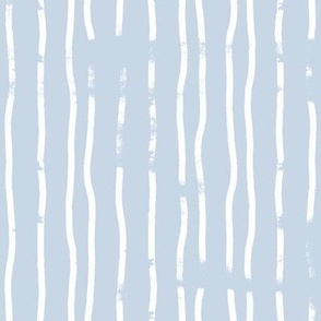 sky blue and white wobbly vertical textured candy stripe fabric and wallpaper