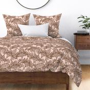an ode to florence pastel pink brown large scale floral fan scallop motif