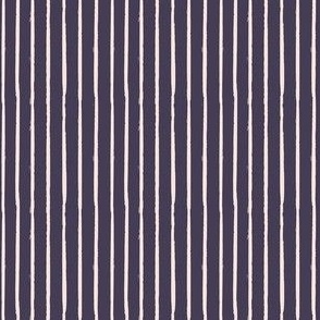 mini micro // Hand Painted Wild Vertical Stripes in Pale Pink on Navy Blue // 2”