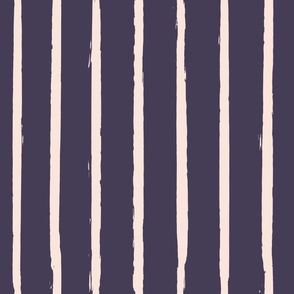 jumbo // Hand Painted Wild Vertical Stripes in Blush Pink on Navy Blue // 24”