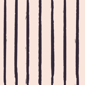 jumbo // Hand Painted Wild Vertical Stripes in Indigo Blue on Blush Pink // 24”
