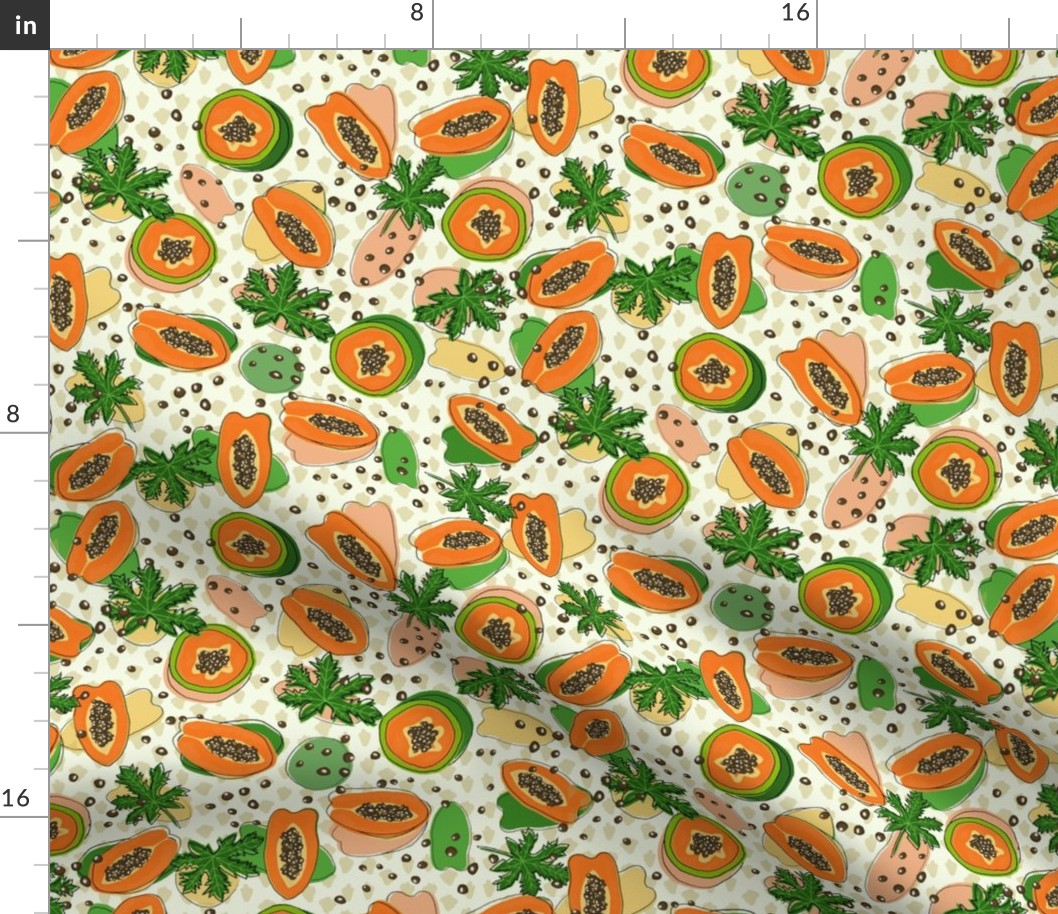 Papayas Pattern on Trunk texture in Cream