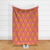 (L)  Tropical art deco welcome pineapples red, pink and orange