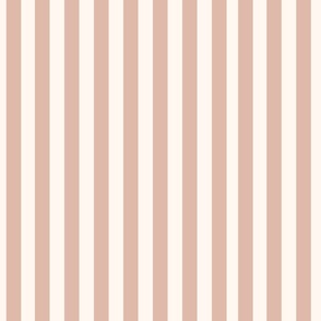 Blush Pink and Creamy White Stripe L