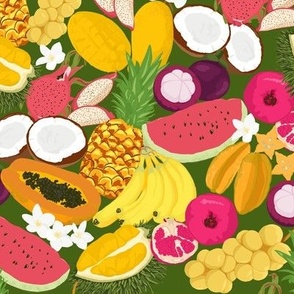 Tropical Fruit Fiesta Repeat Pattern 
