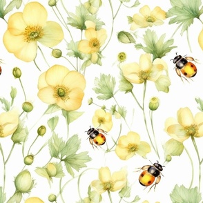 Buttercups and ladybugs