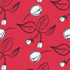 Apple blossom cherry red linea pattern 675x9inch