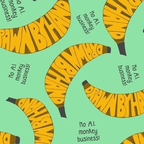 100% human drawn Bananas “drawn by hand” - no a.i. Monkey business - tropical fruit 