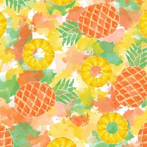 (large scale) tropical fruit watercolor style