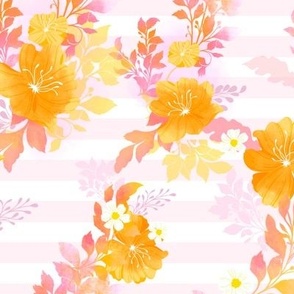 Lemon Flowers and Pink Stripes