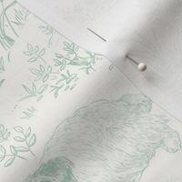 Country Dogs Toile Light Pine