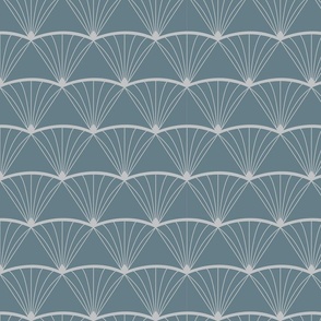 Silver Diamond shape geometrical pattern on slate grey | Small
