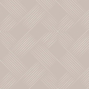 Contemporary Geometric Weave _ Creamy White_ Silver Rust Blush _ Lines