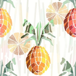 [Large] Sunny Pineapples Transparent citrus on bamboo