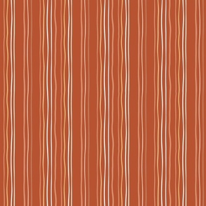 Primitive Wavy Stripes Blender Rusty Orange Terra Cotta Coral Peach Moss Teal Gold Soft Green Two Toned Quilt Filler Pattern
