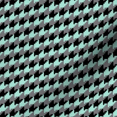 mint black gray houndstooth small