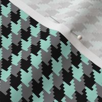 mint black gray houndstooth small