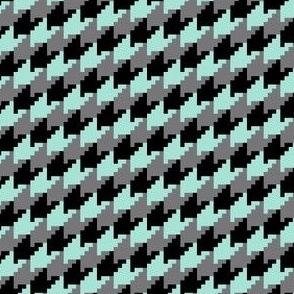 mint black gray houndstooth small