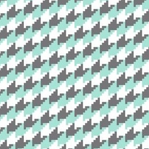 mint gray white houndstooth small