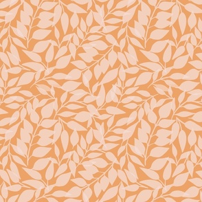 Overlapping cream leaves On orange | Small