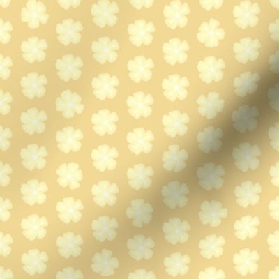 Simple Yellow Floral Shapes, Small Summer Yellow Daisies, Simple Flowers in Geometric Pattern on Honey Mustard Yellow Light  Background