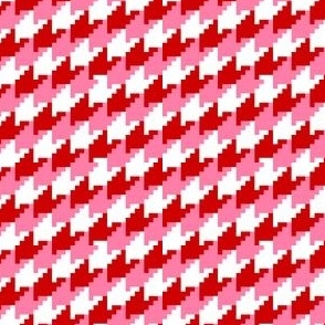 red pink white houndstooth small