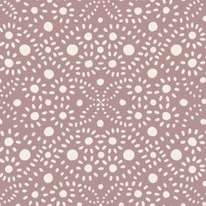 hand drawn pattern dots_creamy white, dusty rose_geometric moroccan tile polkadots