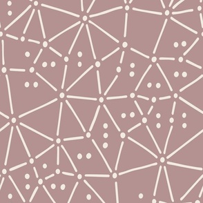 Sticks And Stones_Creamy White, Dusty Rose PInk_Hand Drawn Abstract Geometric 02