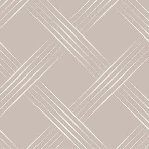 thin lined lattice _ creamy white_ silver rust blush _ geometric trellis diagonal stripe weave