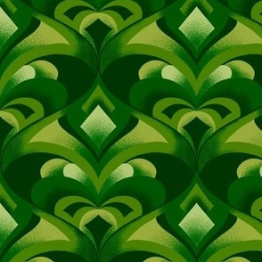 Retro Geometric Ogee in Emerald Green // 6 Inch Motif