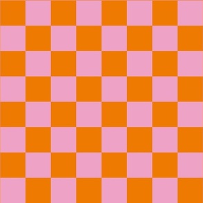 Orange Checkerboard Pink Check Checkered Hot Aesthetic 70s