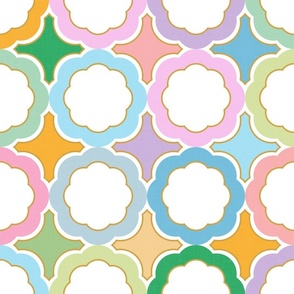 Decorative Geometry - Pastel Flowers / Large