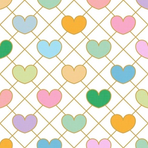 Decorative Geometry - Pastel Hearts / Large