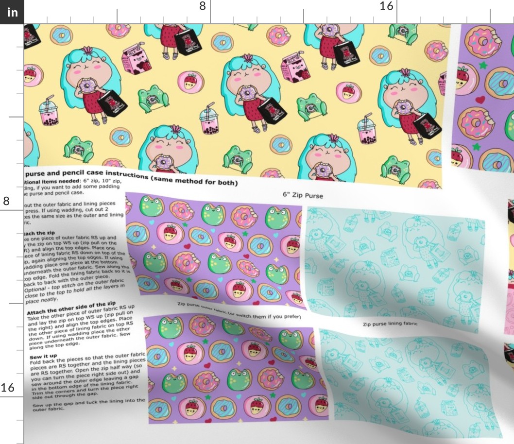 Strawberry And Hops Donut Shop Notebook Cover Pattern