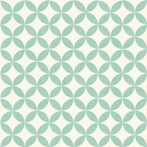 Turquoise abstract geometric circles on cream